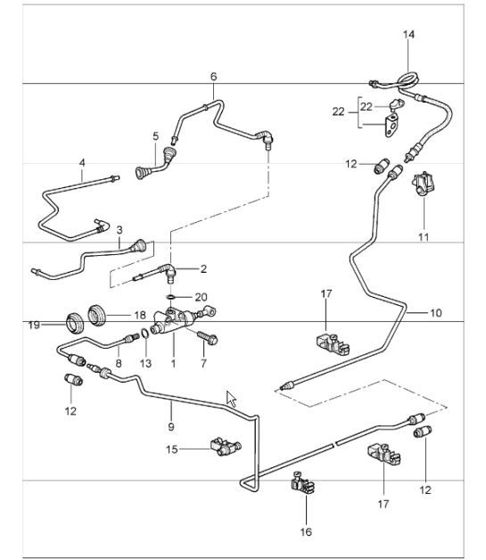 Diagram 702-08 Porsche 968 Turbo S 3.0L 1993-94 Hand Lever System, Pedal Cluster
