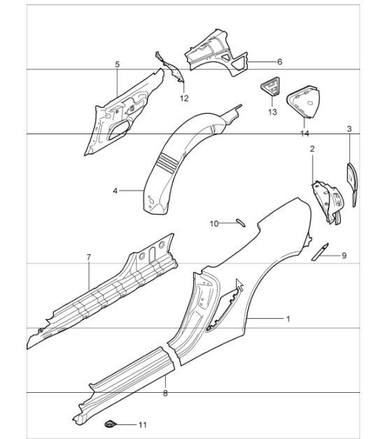 Diagram 801-50 Porsche 964 (911) (1989-1994) Body