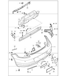 parachoques trasero 987 Boxster / Boxster S 2005-08