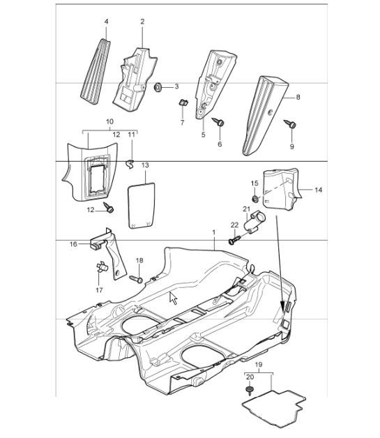 interior equipment, carpet and linings 987 Boxster / Boxster S 2005-08