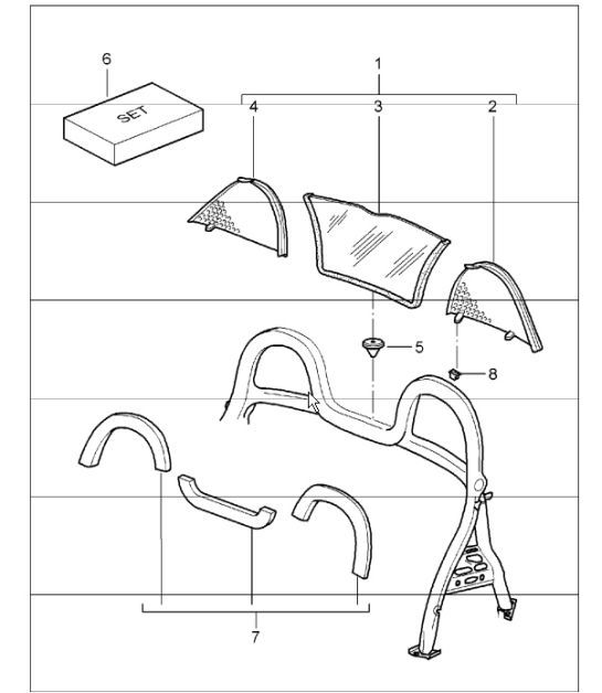 Diagram 812-01 Porsche Macan (95B) MK1 (2014-2018) Body