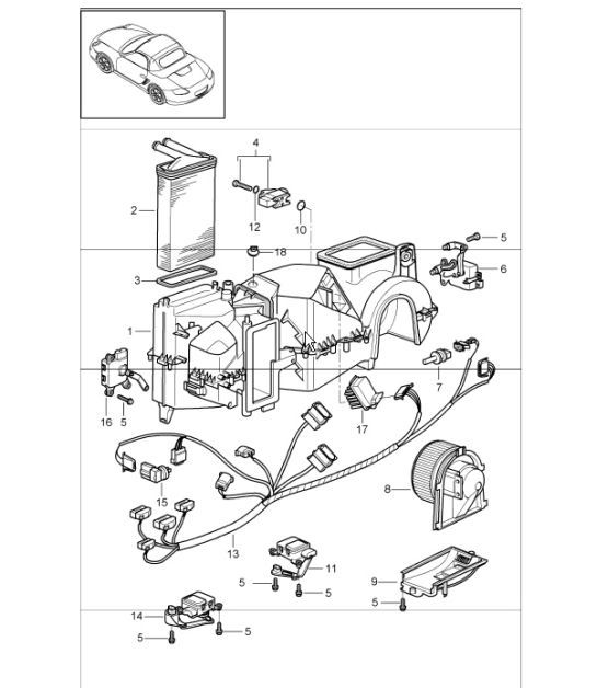 air conditioner single parts 987 Boxster / Boxster S 2005-08