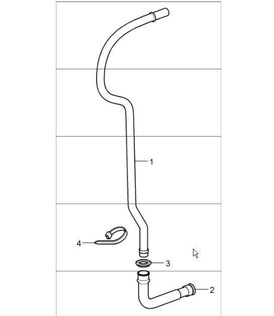 water drain tube, mount, air conditioner 987 Boxster / Boxster S 2005-08