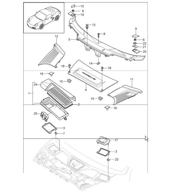 Diagram 813-20 Porsche 996 (911) (1997-2005) Body