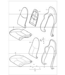 foam part cover sports seat 987 Boxster / Boxster S 2005-08