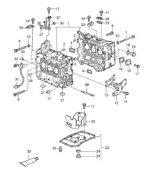 Crankcase housing / Individual parts -  9720, 9721, 9722 - 987C.1 Cayman 2.7L / 3.4L 2006-08