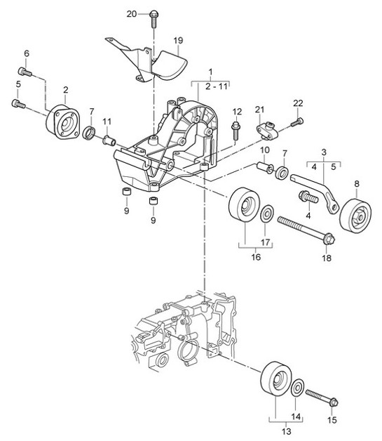 Diagram 101-010 Porsche Cayman S 3.4L 987C 2005-08 Engine