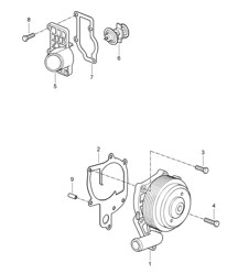 Pompe à liquide de refroidissement / Boîtier de thermostat - 9720, 9721, 9722 - 987C.1 Cayman 2,7L / 3,4L 2006-08