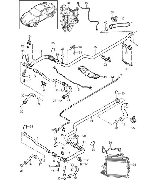 Diagram 105-010 Porsche 992 Carrera 2 GTS 3.6L 