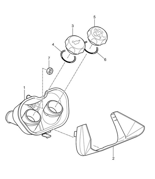 Diagram 105-021 Porsche Cayman S 3.4L 987C 2005-08 Engine