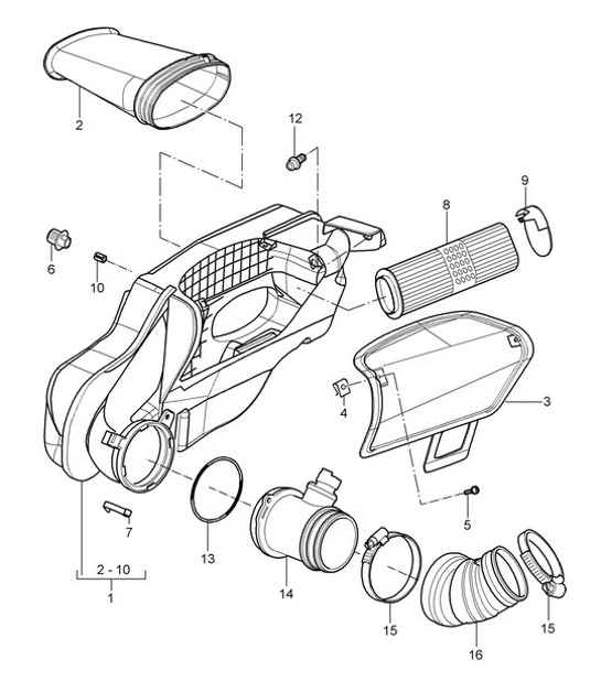 Diagram 106-000 Porsche 卡宴 92A（958） 2010-2017 引擎