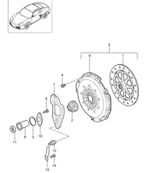 Accouplement - 9720,9721, 9722+, PR:480, manuelle 6 vitesses - 987C.1 Cayman 2,7L / 3,4L 2006-08