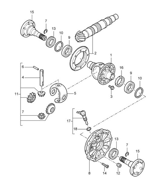 Diagram 305-000 Porsche Cayman 987C/981C (2005-2016) Transmission
