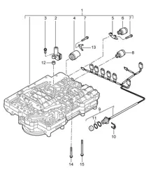 Tiptronic / Switch unit / Solenoid valve / Pressure regulator - A8702,A8721+ PR:249 - 987C.1 Cayman 2006-08