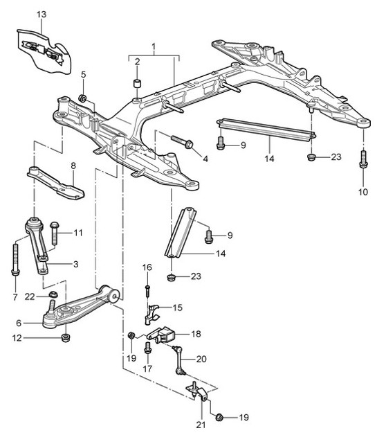 Diagram 401-000 Porsche Cayman 987C/981C (2005-2016) Front Axle, Steering 