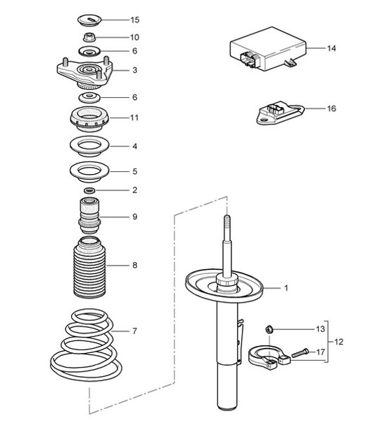 Diagram 402-000 Porsche Cayman 987C/981C (2005-2016) Front Axle, Steering 