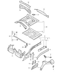Rear end / Individual parts 987C.1 Cayman 2006-08