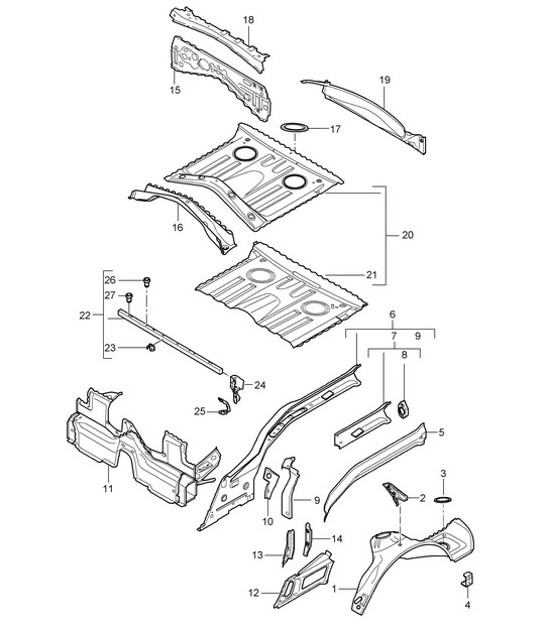 Diagram 801-035 Porsche Cayman 987C/981C (2005-2016) Body