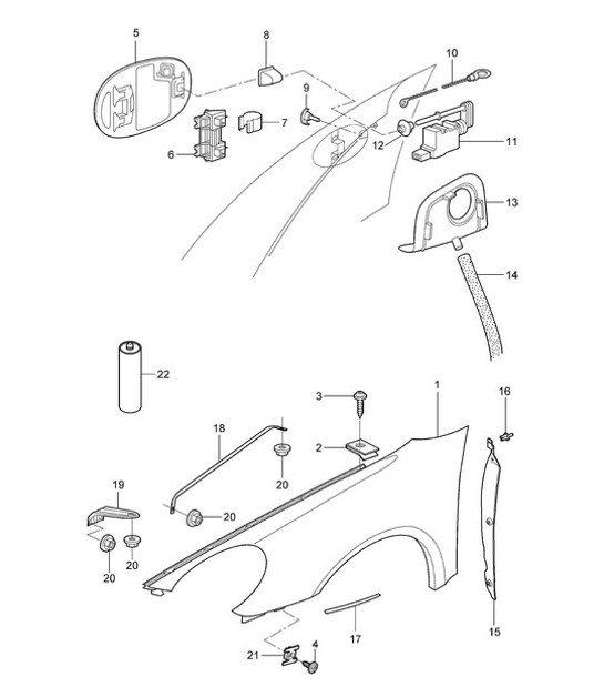 Diagram 801-040 Porsche Cayman 987C/981C (2005-2016) Body