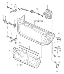 Coque de porte / Pièces de montage / Serrure de porte 987C.1 Cayman 2006-08