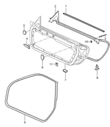Junta de puerta / Junta / Marco del parabrisas 987C.1 Cayman 2006-08