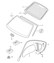 Fensterverglasung 987C.1 Cayman 2006-08