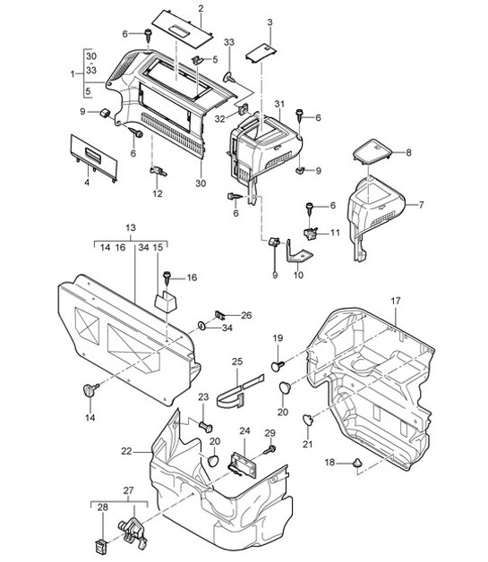 Diagram 807-000 Porsche 996 C4 3.4L 1997-08/01 Body