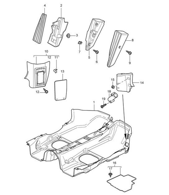 Diagram 807-002 Porsche Cayman S 3.4L 987C 2005-08 Body