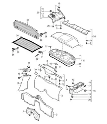 Revestimientos / Compartimento motor 987C.1 Cayman 2006-08