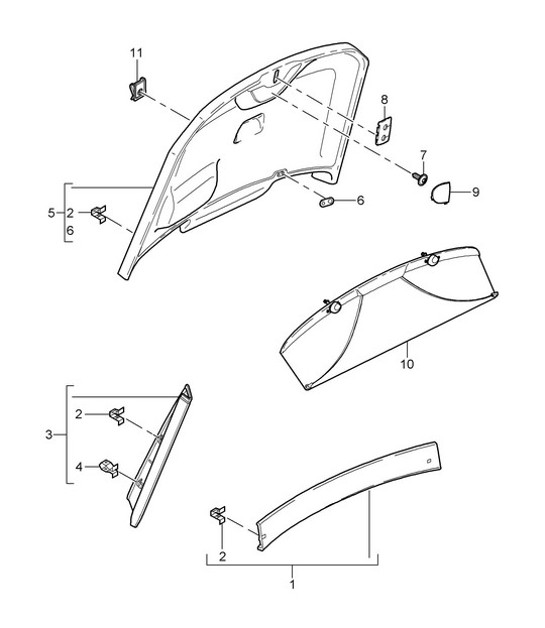 Diagram 807-020 Porsche Cayman 987C/981C (2005-2016) Body