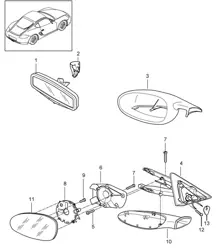 Rétroviseur intérieur / Rétroviseur extérieur 987C.1 Cayman 2006-08