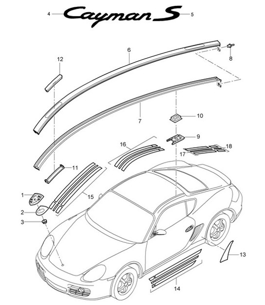 Diagram 810-000 Porsche 卡宴 Turbo / Turbo S 4.8L 2007>>  车身