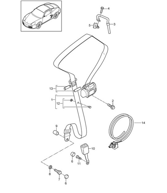 Diagram 812-000 Porsche Cayman S 3.4L 987C 2005-08 Body