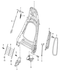 Estructura del respaldo / Asiento estándar / Asiento confort 987C.1 Cayman / Cayman S 2006-08