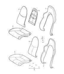 Pieza de espuma / Funda / Asiento deportivo 987C.1 Cayman / Cayman S 2006-08