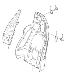 Rückenlehnenschale / Sportsitz 987C.1 Cayman / Cayman S 2006-08