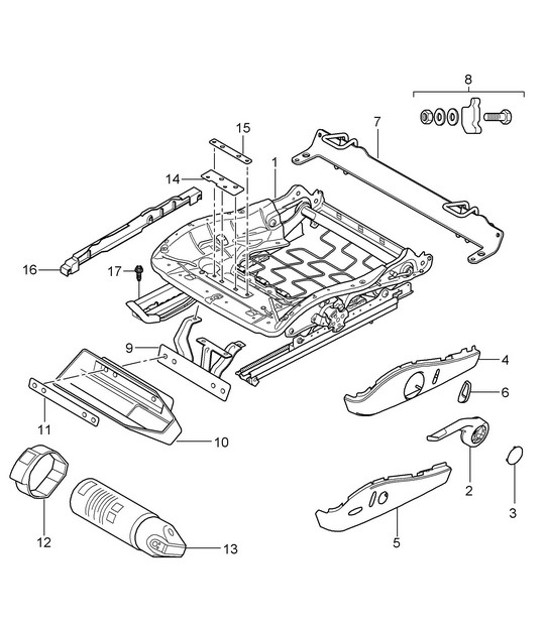 Diagram 817-023 Porsche Cayenne 3.6L 2007>> Body