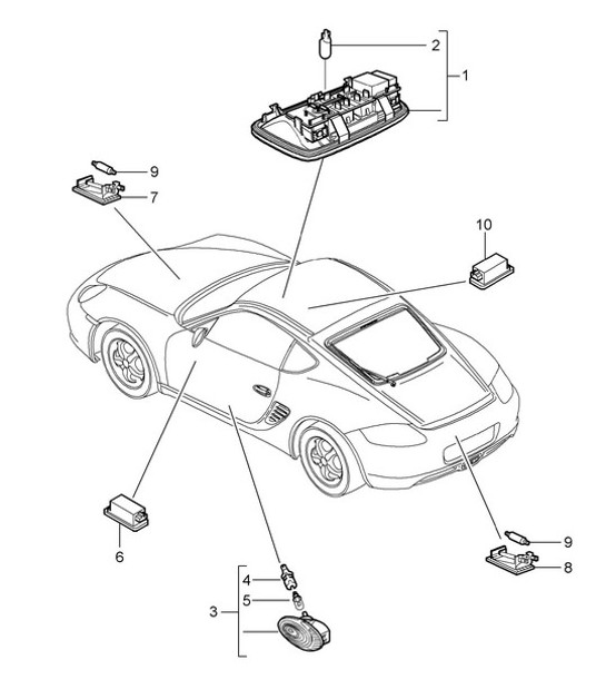 Diagram 903-004 Porsche Boxster 981 2.7L 2012-16 Electrical equipment