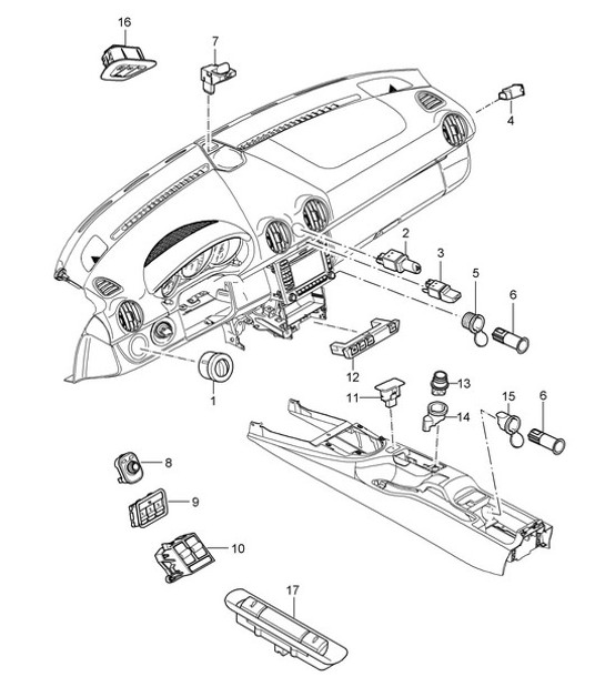 Diagram 903-005 Porsche 996 C2 3.6L 09/01-2005 电子设备