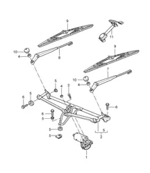 Scheibenwischeranlage komplett / Regensensor 987C.1 Cayman 2006-08