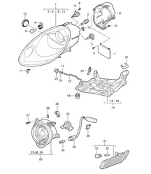 Scheinwerfer / Zusatzscheinwerfer / Blinker-Repeater - PR:601 - 987C.1 Cayman 2006-08