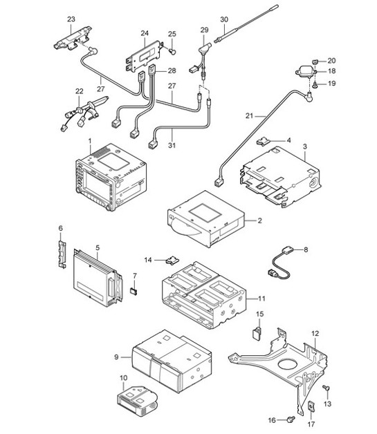 Diagram 911-000 Porsche Cayenne 9PA1 (957) 2007-2010 Electrical equipment
