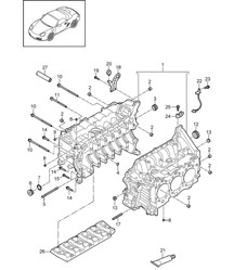 Crankcase housing (Model: A120, A121) 987C.2 Cayman 2.9L / 3.4L 2009-12