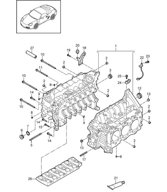 Diagram 101-005 Porsche Cayenne Turbo V8 4.0L Petrol 550Hp 