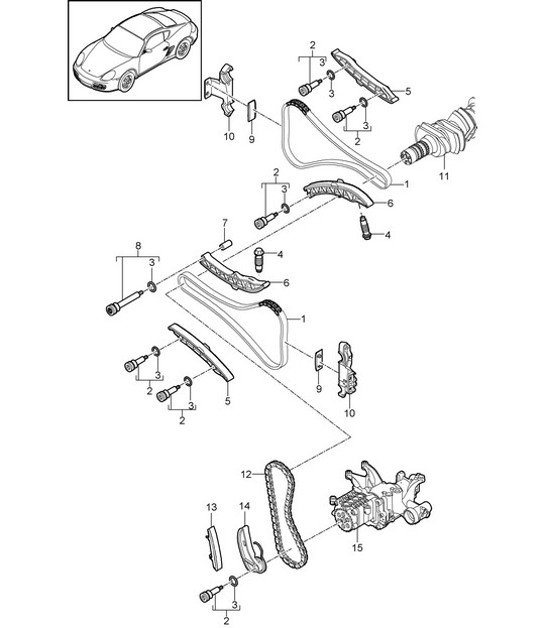 Diagram 103-015 Porsche Cayman 987C/981C (2005-2016) Engine