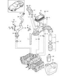 Lubrification moteur (Modèle : A120,A121) 987C.2 Cayman 2,9L / 3,4L 2009-12
