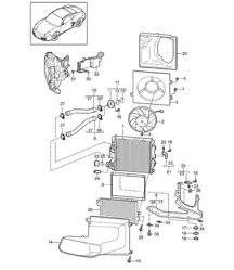 Water cooling (Model:  A120,A121) 987C.2 Cayman 2.9L / 3.4L 2009-12