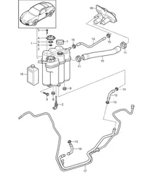 Système de refroidissement du liquide de refroidissement (Modèle : A120,A121) 987C.2 Cayman 2,9L / 3,4L 2009-12