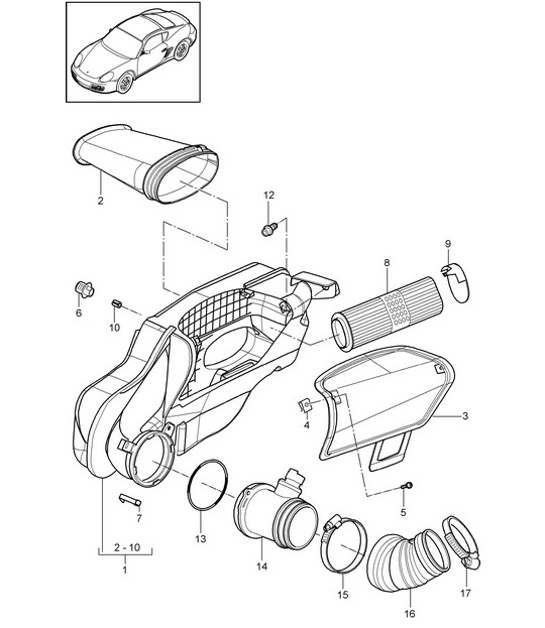 Diagram 106-000 Porsche Cayman 987C/981C (2005-2016) Engine