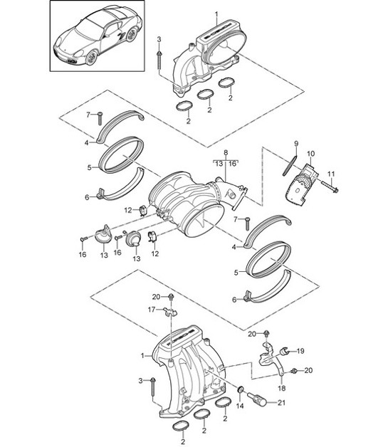 Diagram 107-010 Porsche Cayman 987C/981C (2005-2016) Engine